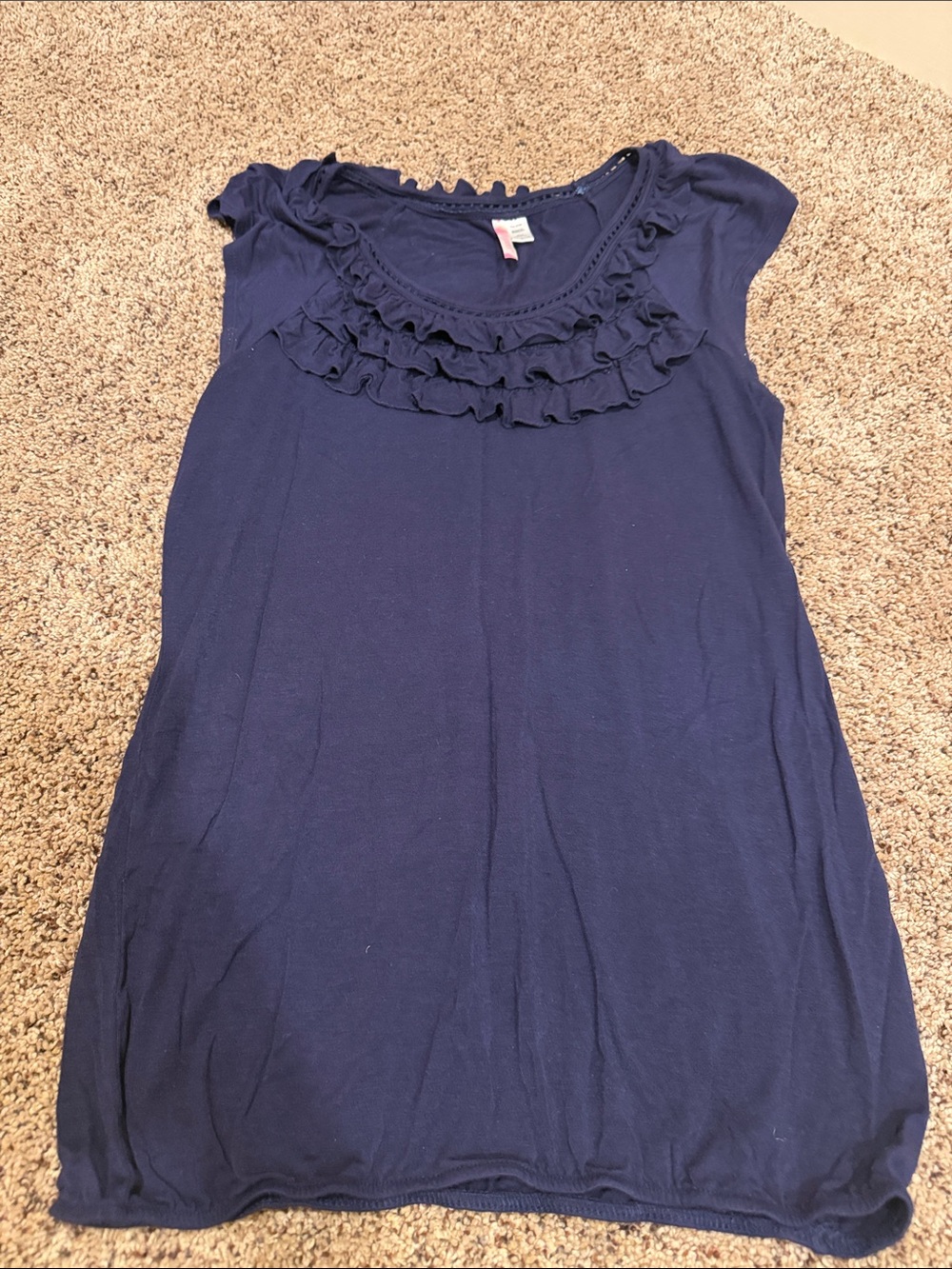 6 degrees Navy Ruffle Scoop Neck Camisole